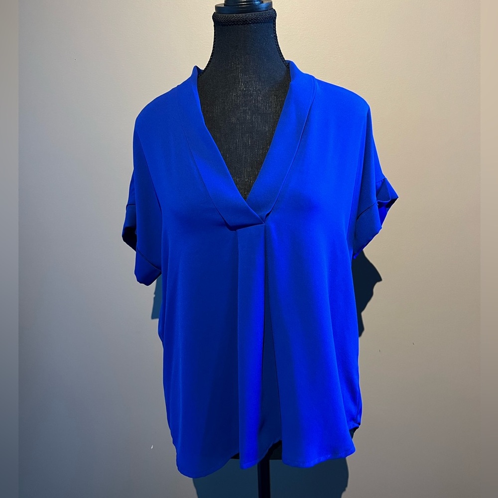 Royal blue classic blouse.
